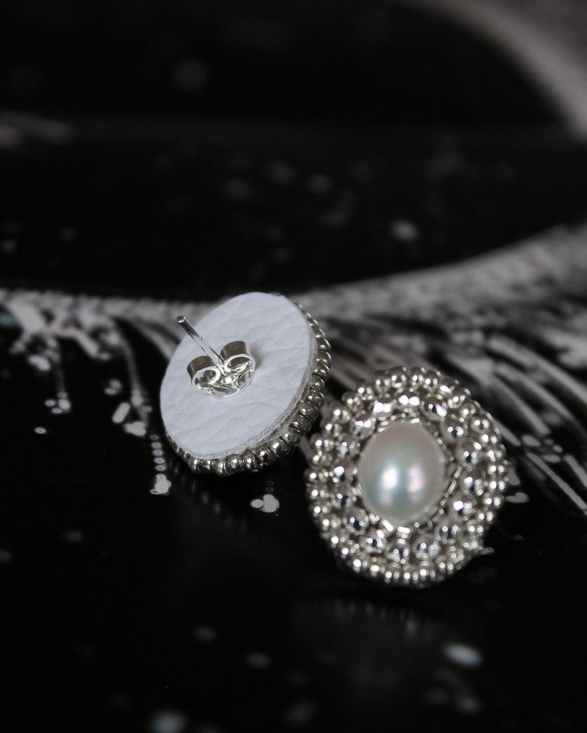 Aros Plata Perla Blanca