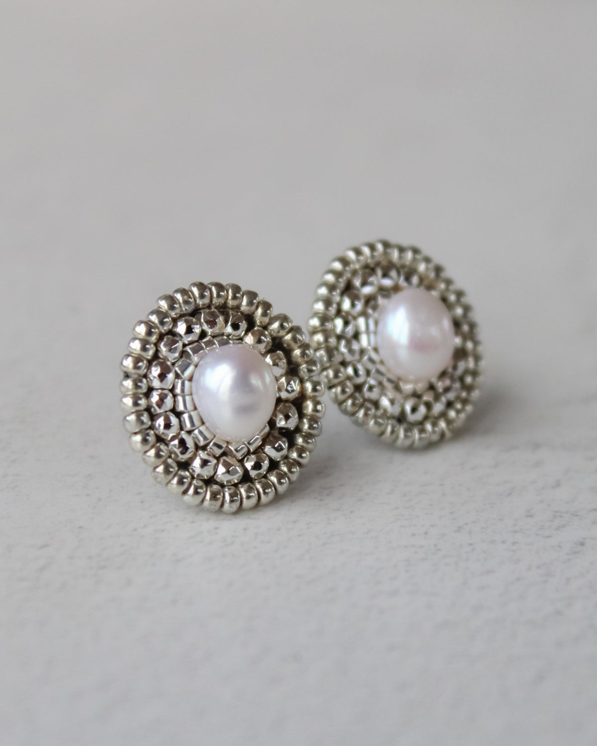 Aros Plata Perla Blanca