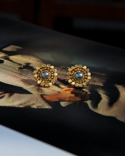Aros Oro Perla Tornasol