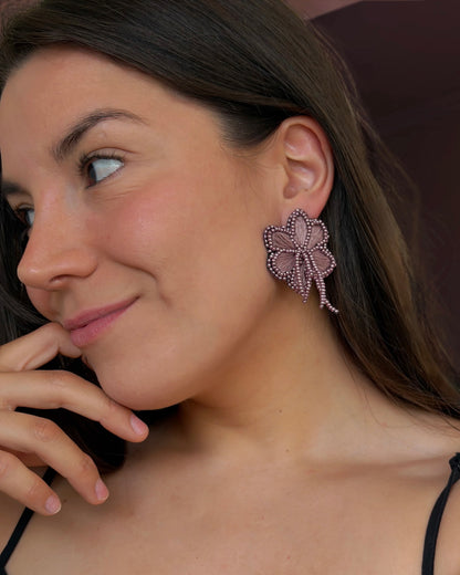 Aros Flor Flecos Monocromático
