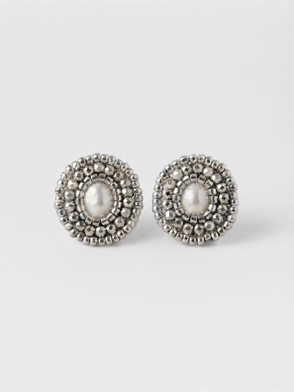 Aros Plata Perla Blanca