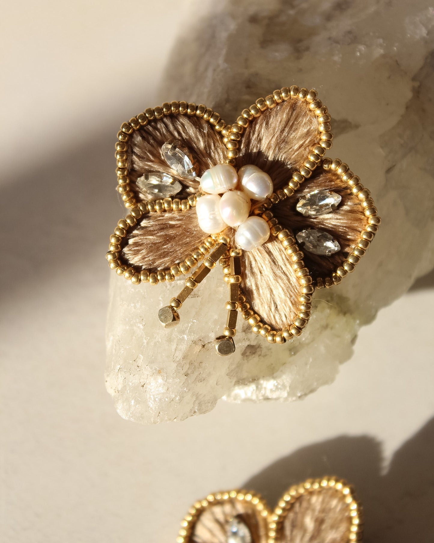 Aros Orquídea Dorado y Plateado