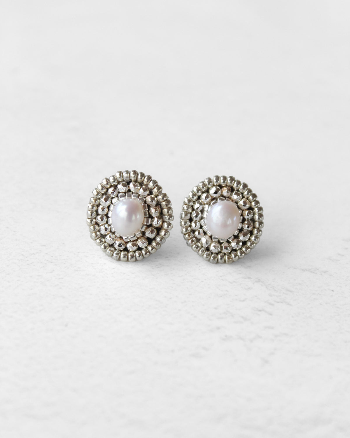 Aros Plata Perla Blanca