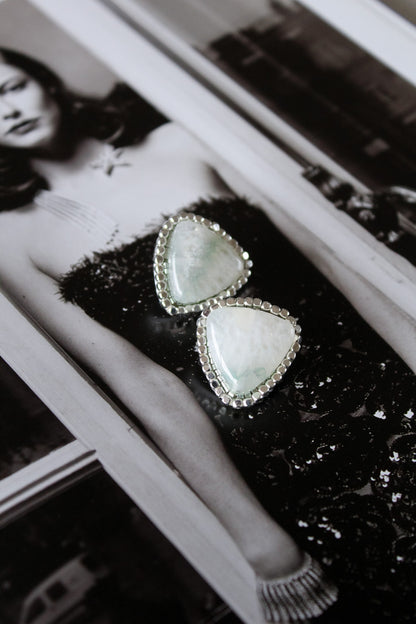 Aros Plata Piedra Aqua