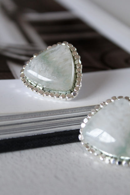 Aros Plata Piedra Aqua