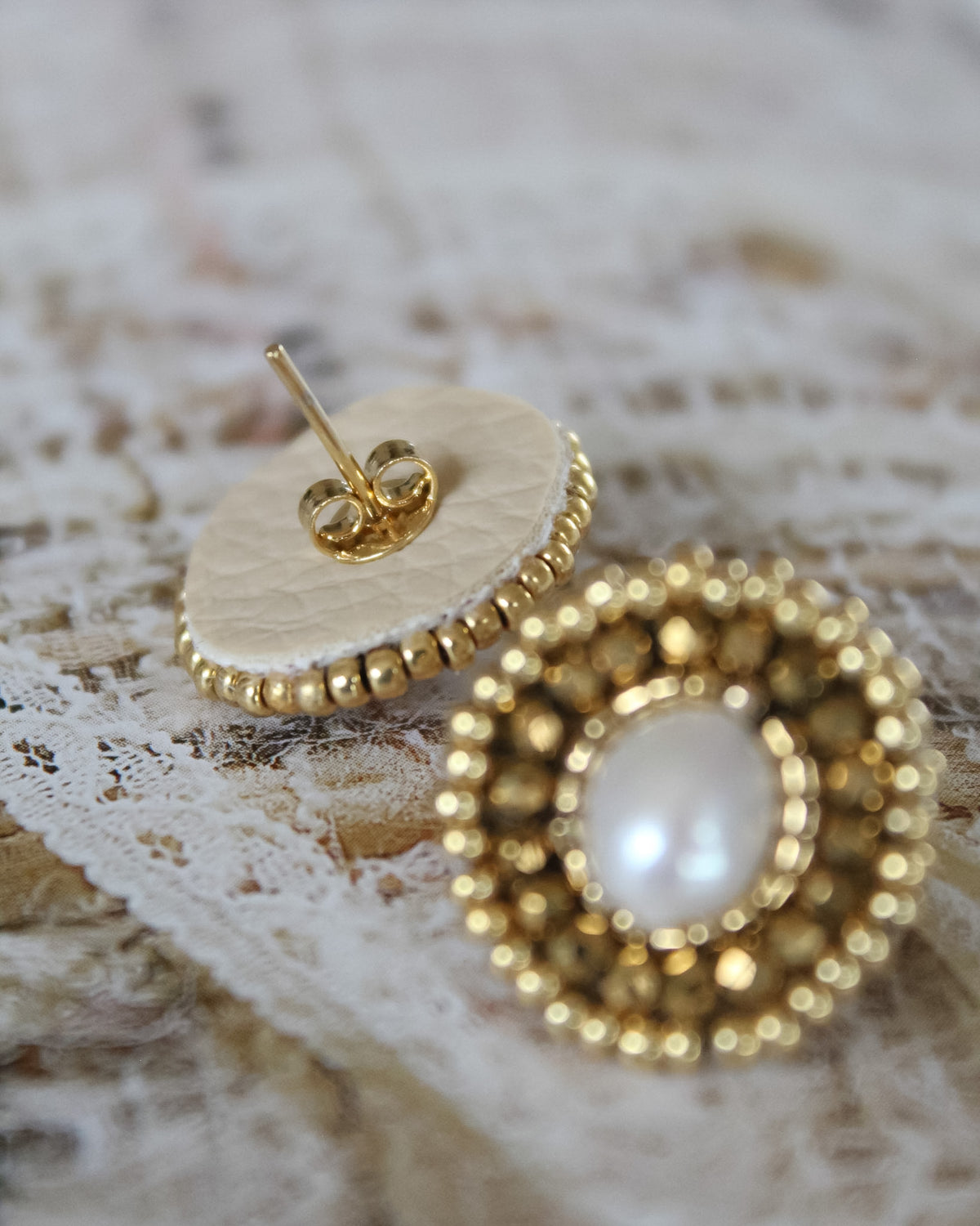 Aros Oro Perla Blanca Mini