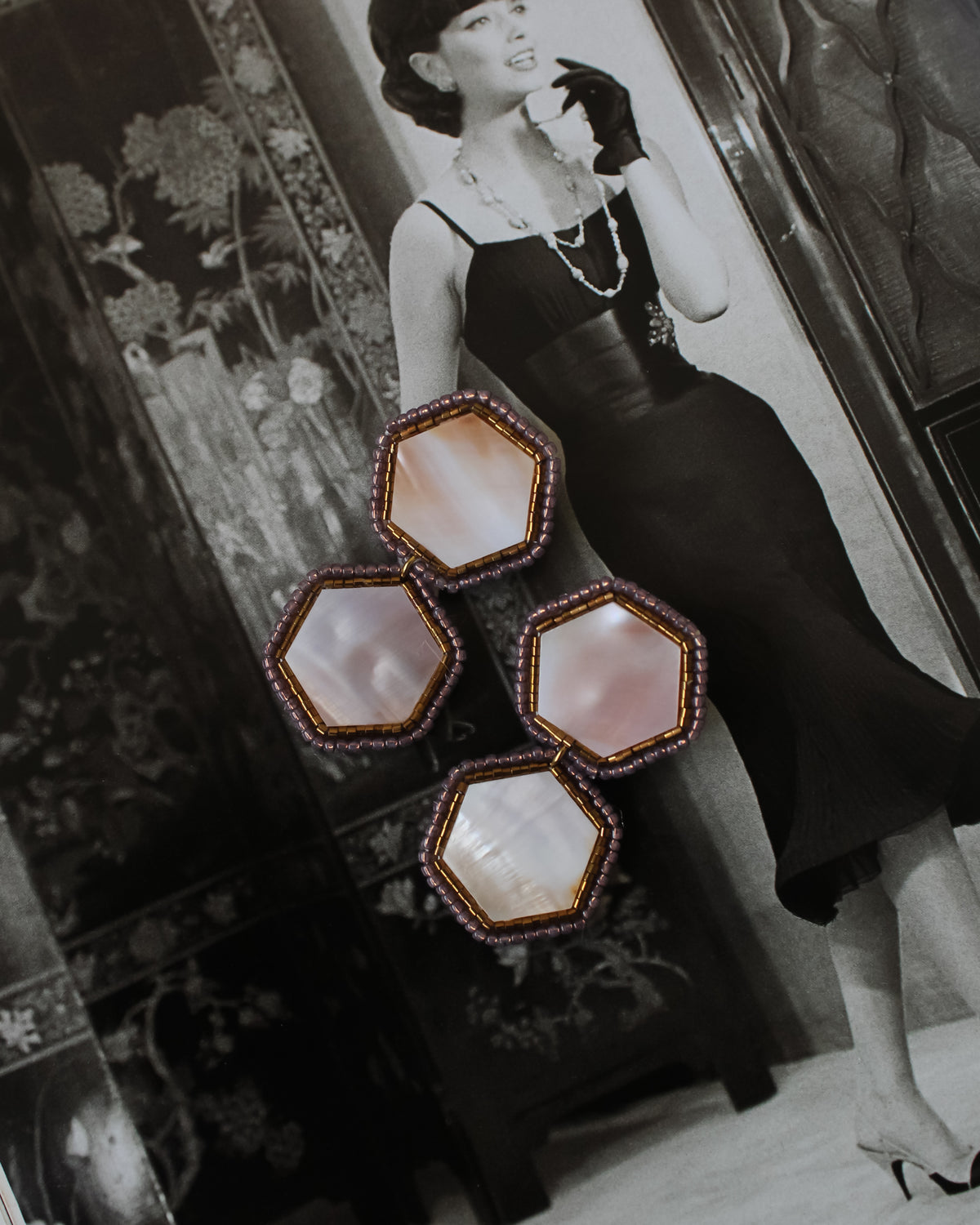 Aros Nácar Hexagonal