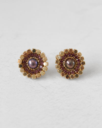 Aros Oro Perla Burdeo