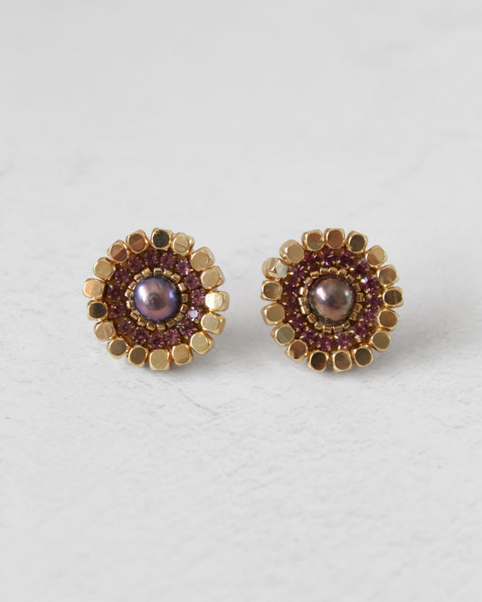 Aros Oro Perla Burdeo