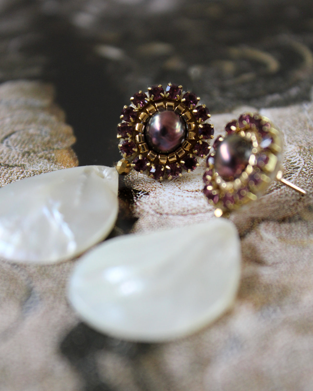 Aros Colgantes Perla Tornasol Terra y Nácar