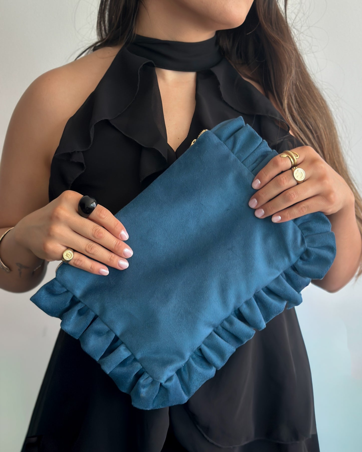 Clutch Filippa Azul Petróleo