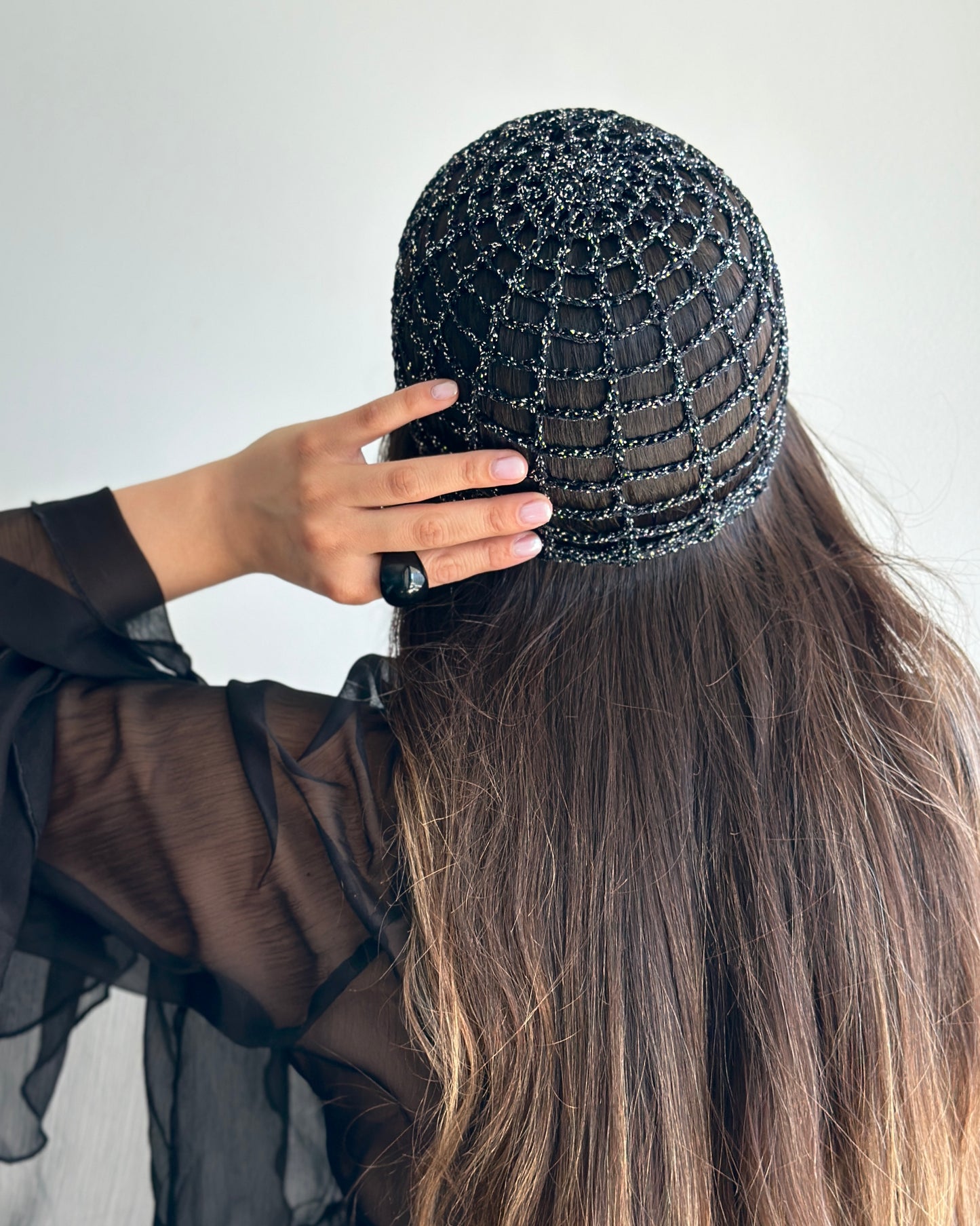 Mesh Hat Negro Punto Rectangular