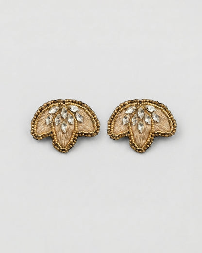 Aros Flor Invertida Dorado y Plateado