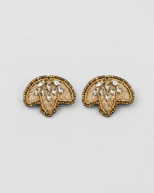 Aros Flor Invertida Dorado y Plateado