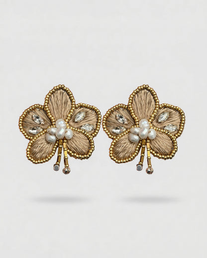 Aros Orquídea Dorado y Plateado