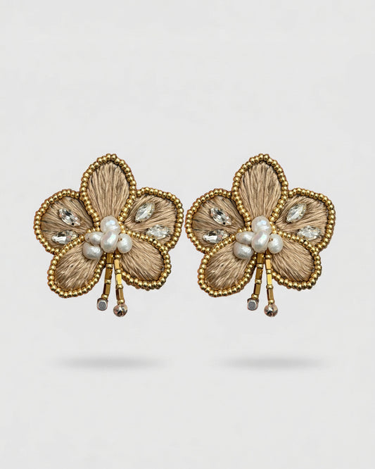 Aros Orquídea Dorado y Plateado